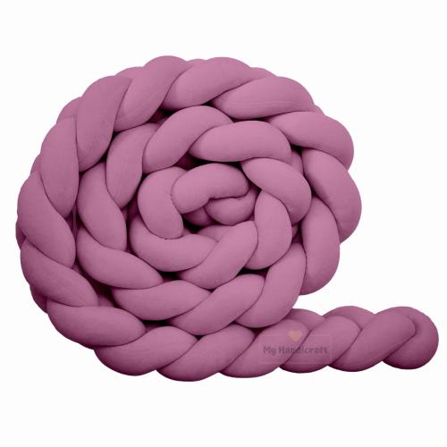 ochraniacz do łóżeczka welur brudny róż.jpg