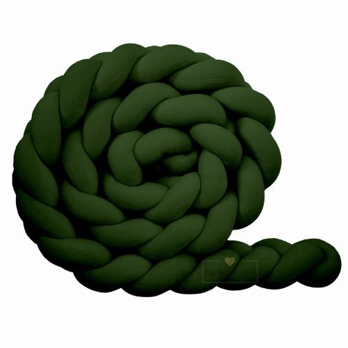 ochraniacz do łóżeczka welur butelkowa zieleń.jpg