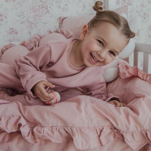 pościel z wypełnieniem brudny róż