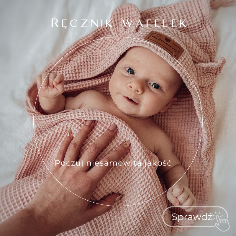 ręcznik niemowlęcy z bawełny wafelkowej